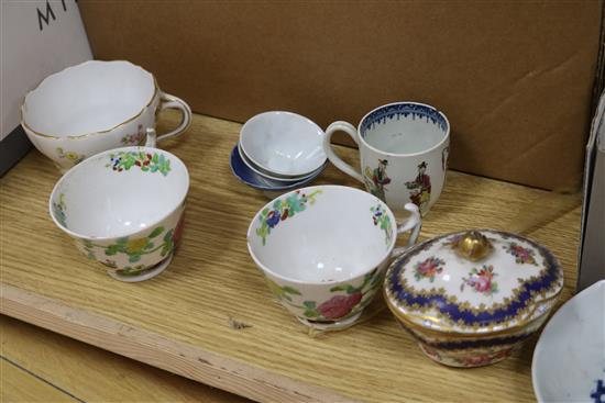 A quantity of assorted cups and saucers